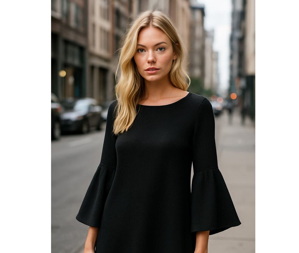 Minimalist Sail to Sable Bell Sleeve suede vibes top black Size Small Witchy
